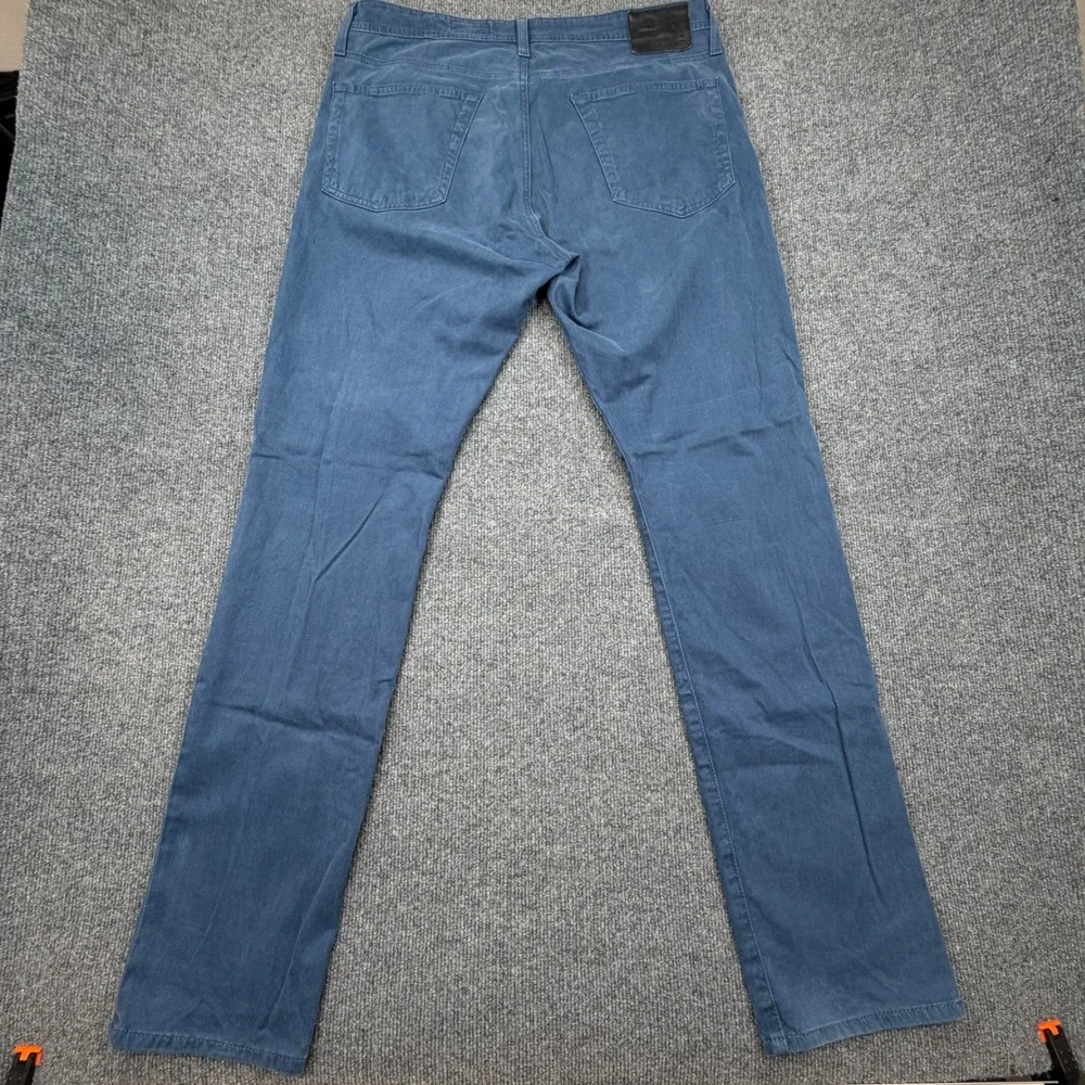 AG Adriano Goldschmied Everett Slim Straight Pants Men 36x34 Blue Italian Fabric